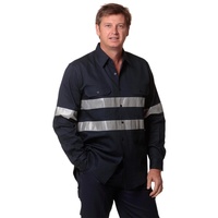 AIW WT04HV Cotton Drill Work Shirt w reflective tape
