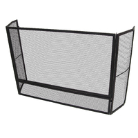 FPA020 125 x 30cm Black Steel Heater Child Guard Fireplace mesh screen w door/gate Pet Safety Fence