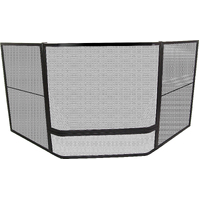 FPA019 Black Steel Heater Child Guard Fireplace CORNER mesh screen w door/gate Pet Safety Fence