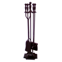 FPT031 Black 4 piece long Fire Tool set on 77cm Stand