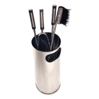 FTS022 4 piece Fire Tool set w Stainless steel Bucket Stand