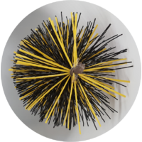 CFC053 350mm/14 inch dia Black/Yellow Polypropylene PRO Flue Brush 200mm long