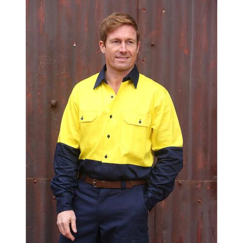 AIW SW54 Hi Vis Cotton Drill Safety Work Shirt