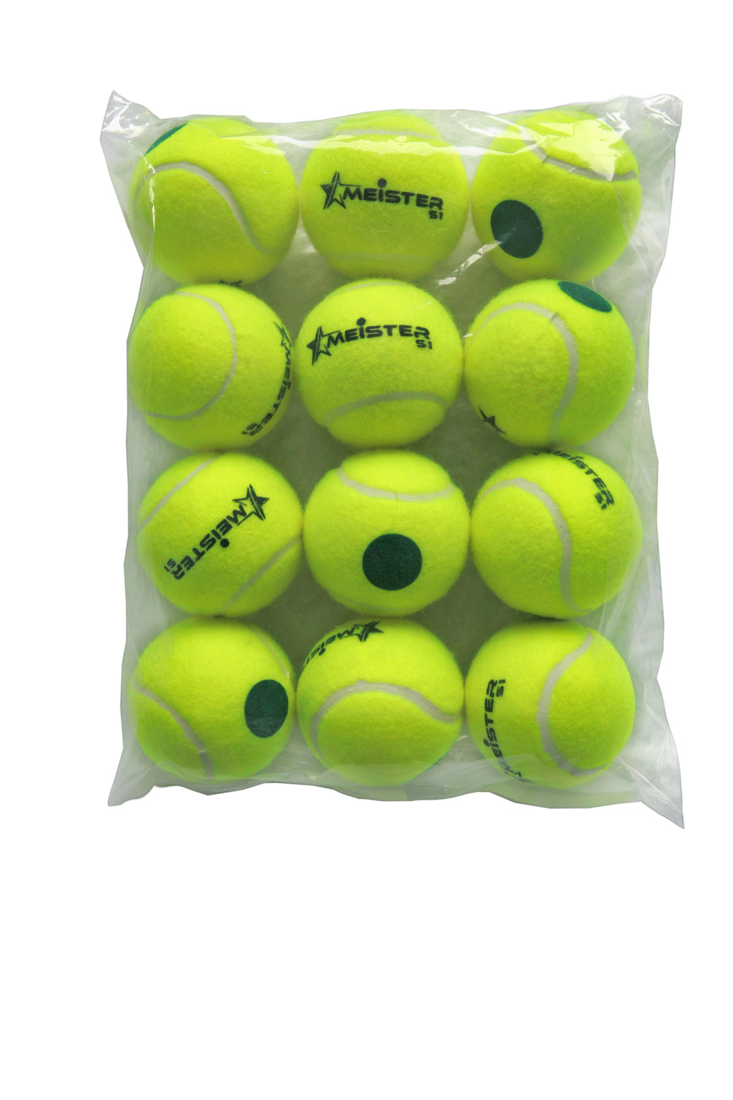 Red Spot Tennis Balls 75% slower bounce suits 5 to 8 Stage 3 72 x Meister S3 