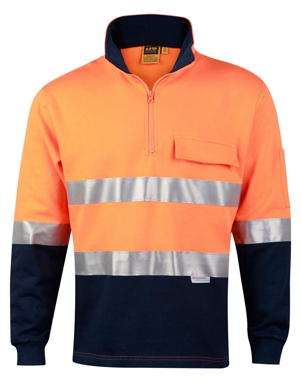 5 of  AIW SW48; High Visibility Fleecy Sweat 100% Cotton w 3M Tapes 