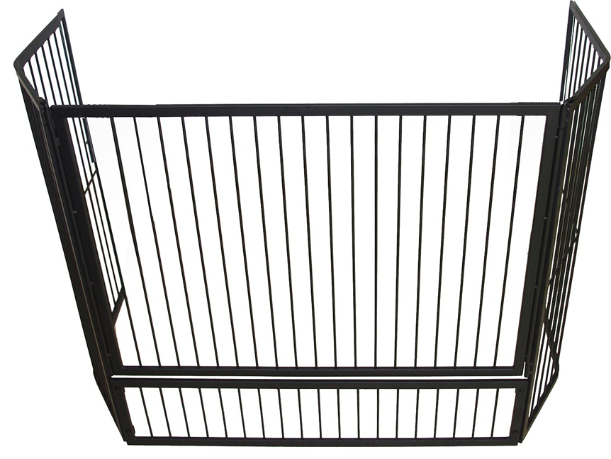 Fire Safety Fence FPA016 125 x 30cm Black Steel Heater Child Guard w gate 