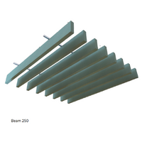 8x ACROS 70mm thick Acoustic FRONTIER RAFT-250 ceiling/wall beams solid colour