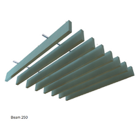 4x ACROS 70mm thick Acoustic FRONTIER RAFT-250 2400mm ceiling/wall beams solid colour