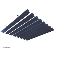 4x ACROS 70mm Acoustic FRONTIER RAFT 2400mm ceiling TRAPEZOID solid colour