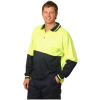 AIW SW11 Hi Vis Safety Polo Shirt Cotton Blend Long sleeve