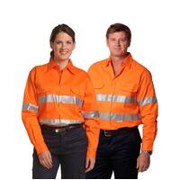 AIW SW52; Unisex Safety Work Shirt 100% Cotton Drill w 3M Tapes