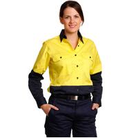 AIW SW64 Hi Vis Cotton Twill Womens Safety Work Shirt