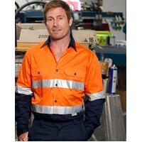 AIW SW68 Hi Vis Cotton Safety Work Shirt w Night tapes
