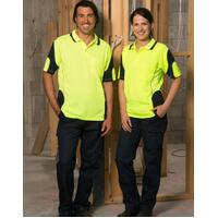 5 of AIW SW71 Unisex Fluoro Hi Vis Safety Polo Shirt Polyester