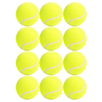PD032 72 x High quality pet dog 'tennis' ball with woollen felt; Yellow