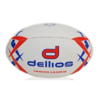 PD016 ; Dellios Rugby Senior League Ball, Size 5; Red/Blue
