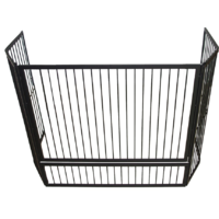 FPA016 125 x 30cm Black Steel Heater Child Guard w gate, Fire Safety Fence