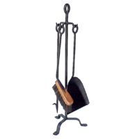 FPT019 Black DELUXE Tongio Forging 3 piece Fire Tool set on 72cm Stand