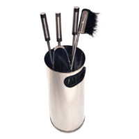 FTS022 4 piece Fire Tool set w Stainless steel Bucket Stand