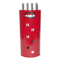 FTS021 4 piece Fire Tool set w Red Stand 57cm high