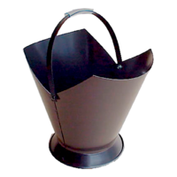 WC10-B 38cm H Black Round Tapered Steel Fireside Wood Bucket