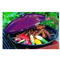 BBQP03 41cm dia 14cm H BBQ Supa Hot food warmer Server Platter; Burgundy