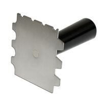 BBQ Grill and Hotplate Scraper, 3 grill profiles, Compact with Short Handle, Stainless steel blade
