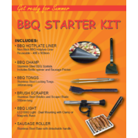 GP002 Gift Pack, BBQ STARTER PACK, Hotplate liner, spatula, tongs, scraper, BBQ light, sausage roller