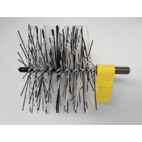 CFC017 100mm/4" dia Grey/White Nylon/Polypropylene Flue Brush Head w screw thread