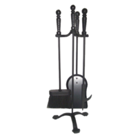 FPT039 Black 3 piece long Fire Place Tool set on 56cm Stand