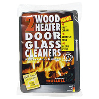 WBA000  6.5x10cm; Wood Heater Door Glass Cleaner hand blocks; Dark Grey