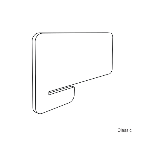 6x MURALLA Acoustic COVE CLASSIC 24mm slide-on Desk Dividers solid colour