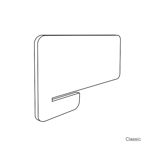 6x ROSADA Acoustic COVE CLASSIC 24mm slide-on Desk Dividers solid colour