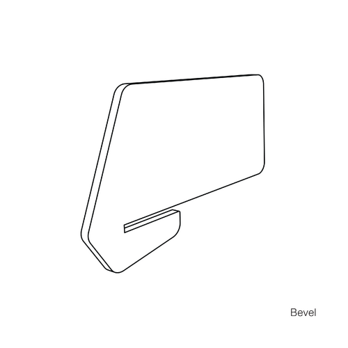 6x FLATIRON Acoustic COVE BEVEL 24mm slide-on Desk Dividers solid colour