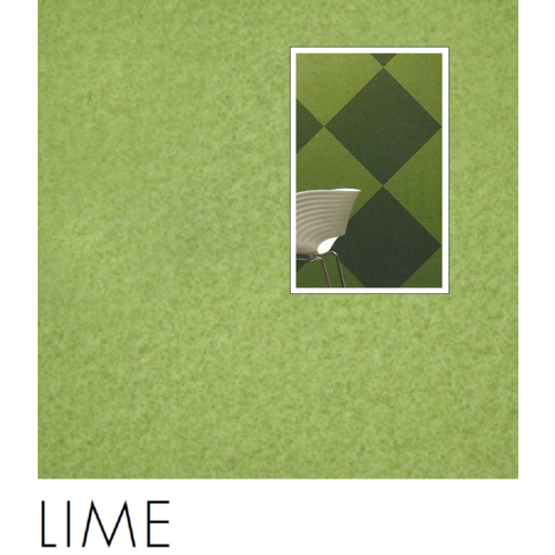 LIME Colour Sample of Quietspace Acoustic Fabric panels and rolls