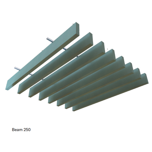 4x ACROS 70mm thick Acoustic FRONTIER RAFT-250 2400mm ceiling/wall beams solid colour
