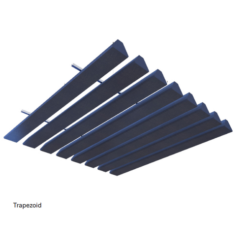 4x ACROS 70mm Acoustic FRONTIER RAFT 2400mm ceiling TRAPEZOID solid colour