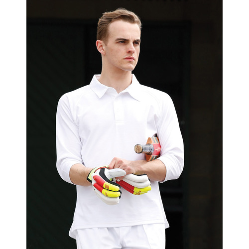 5 of  PS29Q MESH CRICKET Truedry Mens 3/4 Sleeve Polo Shirt