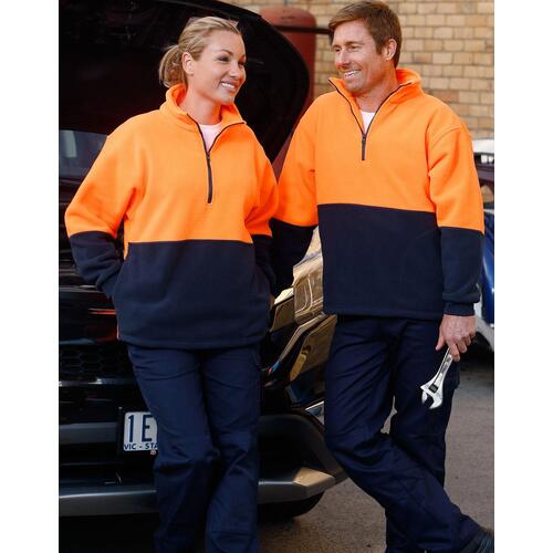 AIW SW07; High Visibility Polar Fleece Pullover 100% Polyester