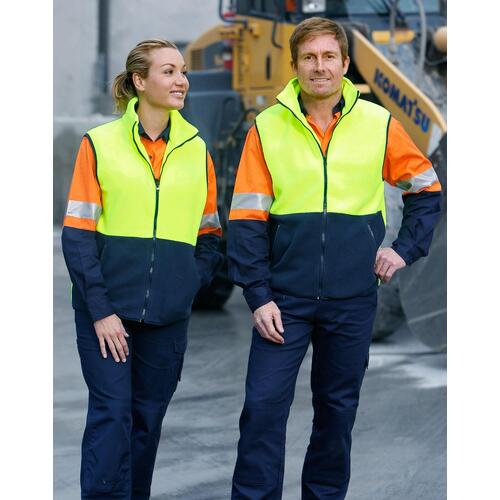 5 of  AIW SW08; High Visibility Polar Fleece Vest 100% Polyester
