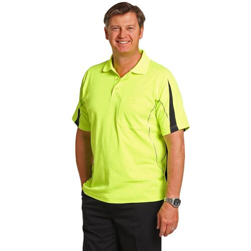 5 of AIW SW25A Hi Vis Fluoro Safety Polo Shirt Reflective piping