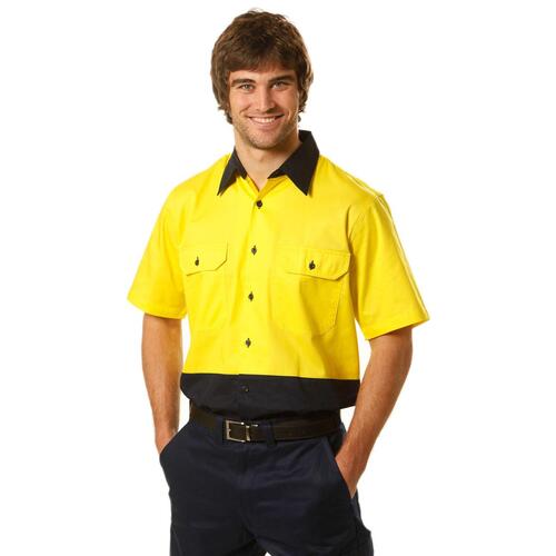 AIW SW57 Men's Safety Work Shirt High Visibility Cool-Breeze Cotton Twill 