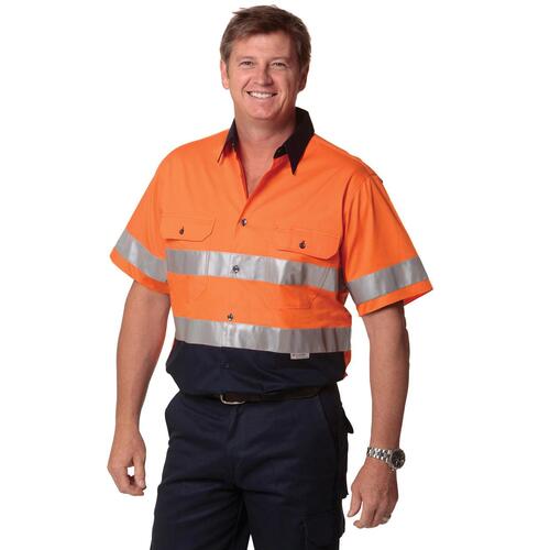 5 of AIW SW59 Men's Safety Shirt High Visibility Cool-Breeze Cotton Twill w Reflective 3M Tapes