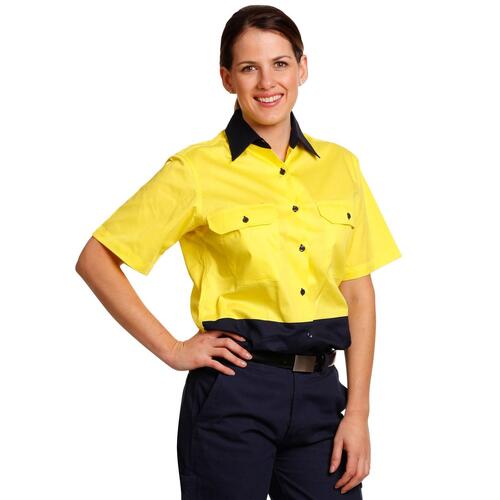 AIW SW63 Hi Vis Cotton Twill Womens Safety Work Shirt