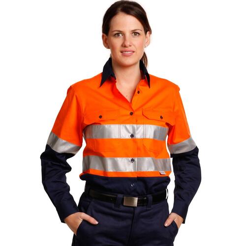 5 of AIW SW65 Ladies Safety Work Shirt 100% Cotton Twill w 3M Tapes