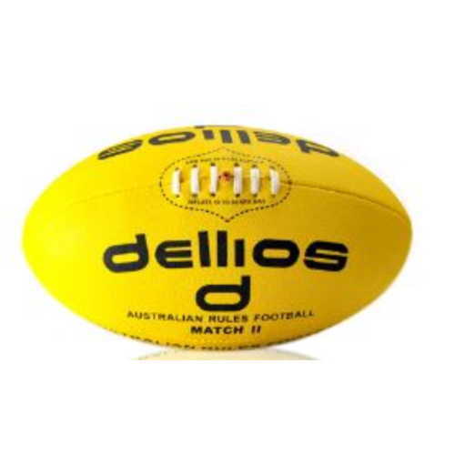 PD010 ; Dellios Australian Rules (AUS Kick Midi) Football, Size 2, Yellow, U12yrs