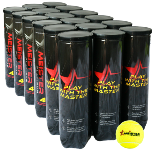 72 x ITF Approved Meister Platinum Pressurised Tennis Balls  PD036 (18 cans)