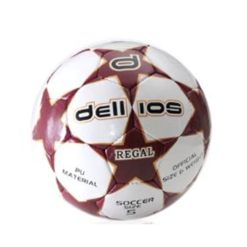 PD000 ; Dellios REGAL Soccer Ball, Size 5, 32 hexagonal panels; Burgundy/Gold