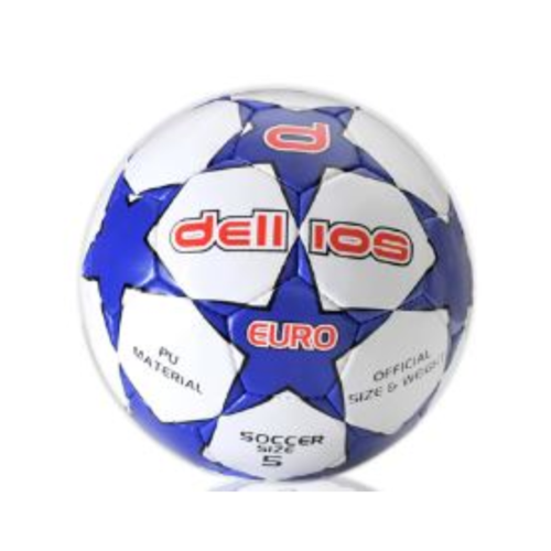 PD002 ; Dellios EURO Soccer Ball, Size 5, 32 hexagonal panels; Blue/Black