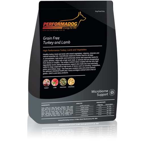 PET124 20.0kg Bag Performadog Turkey and Lamb Dog pet food Grain Free